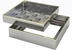 Напольный люк Премиум 44 с латунным кантом 2 створки Напольный люк Премиум 44 с латунным кантом 2 створки