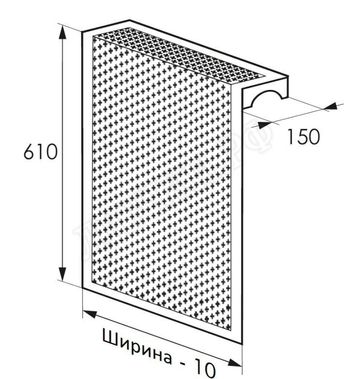 Радиаторный экран С перфорацией Цветок Металлический верх 290*610 Радиаторный экран С перфорацией Цветок Металлический верх 290*610