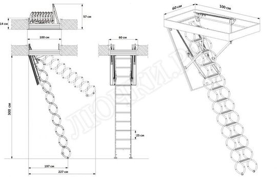 Лестница Oman Nozycowe 600*1000*3000 Лестница Oman Nozycowe 600*1000*3000